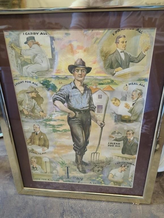 Print of farmer  vintage