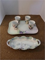Vtg Cider Cups Porcelain, RS Prussia Bone Dish