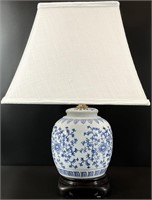 Asian Blue & White Porcelain Ginger Jar Lamp