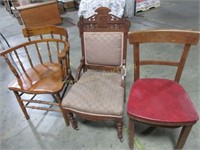 Three chairs including nice captains chair