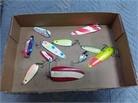 assortment of fishing tackle - spoons