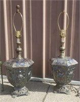 Antique Carnival Glass Table Lamps