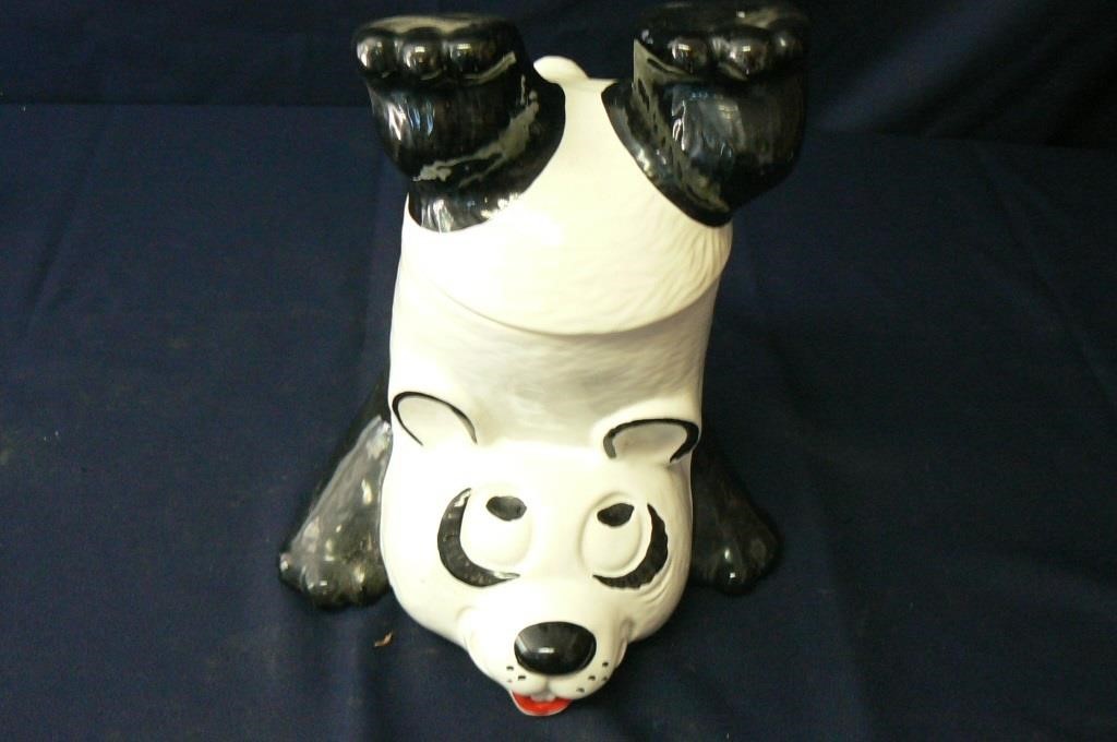 VINTAGE McCOY UPSIDE DOWN PANDA COOKIE JAR