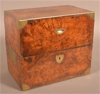 English Federal Brass/Burlwood Decanter Box.
