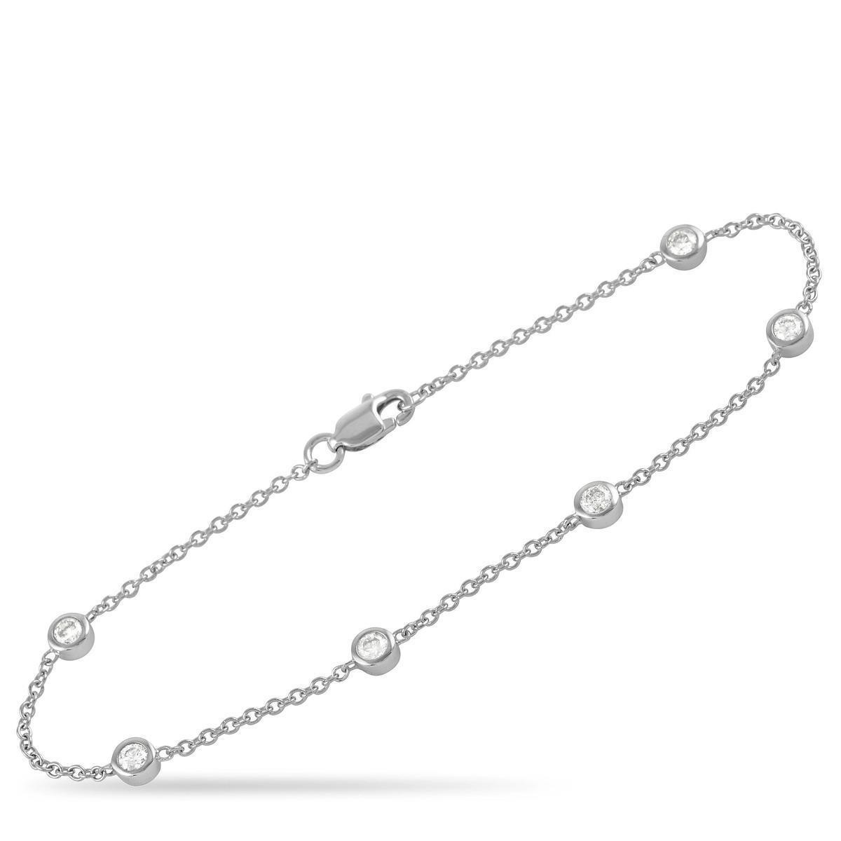 14K White Gold 0.55 ct Diamond Bracelet