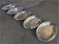 5x 10 1/2 Inch Stainless Steel Platters