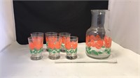 Glass Decanter Set With 6 Glasses