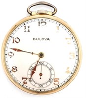 Swiss Bulova Movement 17H Open Face Pocket Watch