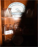 Contents of center section of china cabinet