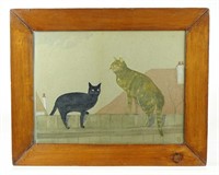 Folk Art Cat Painting