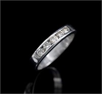 Five stone diamond and 18ct white gold ring
