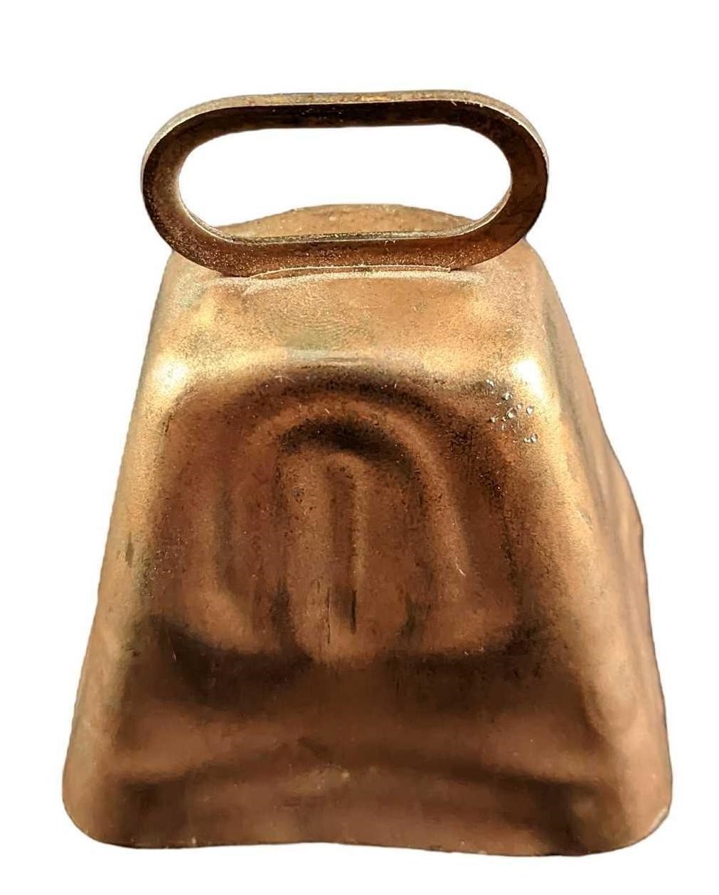 Vintage Working Hand Held Brass Cow Bell