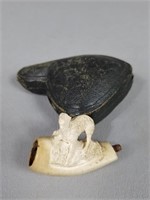 Antique Carved Meerscharm Pipebowl & Case
