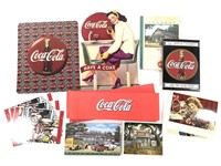 Coca-Cola Coke Paper Advertising Cards, Hats, Sign