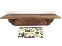 Coca-Cola Coke Handmade Wood Shelf, Peg Rack