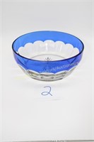 Blue and Clear Glass Bowl
