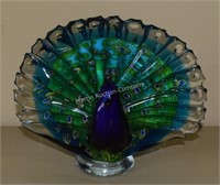 (K1) 7" Art Glass Peacock