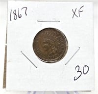 1867 Cent XF