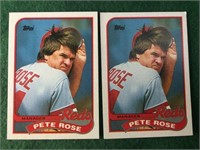 2- 1989 Pete Rose Manager Checkoff Cards