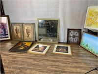 10pc Assorted Fr. Art: Urns, Mirror, Stills etc