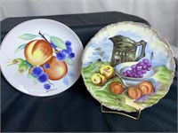 2 Signed Hand Painted Plates