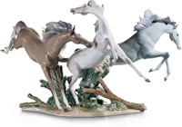 Rare 1983 LLADRO Born Free #1420 Porcelain Horses