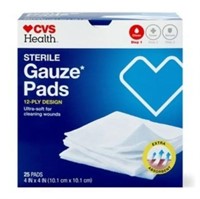 (2) 25-Pc CVS Health Gauze Pads, Sterile, 12-Ply