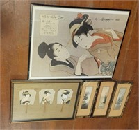 Signed Vintage Japanese Watercolors and Paintings