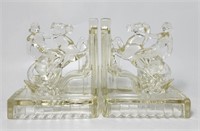 Glass Bookends Lady Godiva 1940s