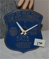 Vtg Clock City of New York Taxi Commision