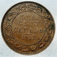 3 pièces GROS SOUS 1¢ CANADA 1913, 1917 et 1918