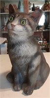 Gray/Black Cat Statue