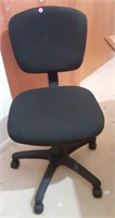 Black Upholstered Swivel Adjustable Office Chair