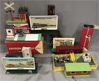 6 American Flyer Accessories, 3 Boxed