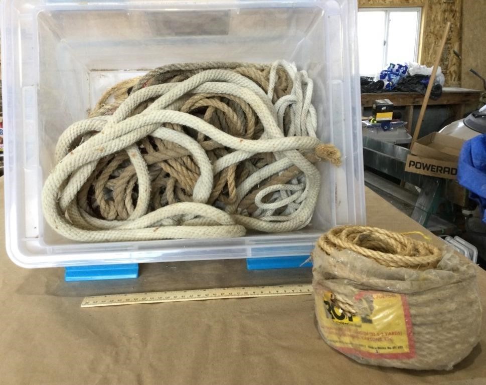 Assorted rope lot in tote