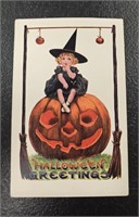 Antique American Colorgravure Postcard Hallowe'en