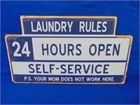 Tin " Laundry Rules " Novelty Sign