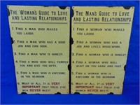 (2) Tin Man & Woman Novelty Signs