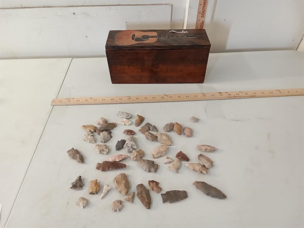 group of Indian points + wooden box
