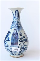 Chinese blue and white octagonal shaped vase