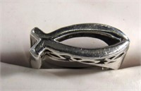 STERLING 925 ICHTHUS RING*SZ 8*JEWELRY