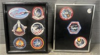 (9) Challenger & Columbia NASA Patches Framed