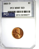 1955-D Cent MS67 RD LISTS $550