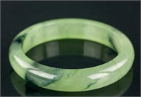 Chinese Mottled Green Jadeite Bangle