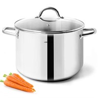 HOMICHEF Stock Pot 6 Quart Nickel Free Stainless S