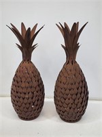 2 Decorative Metal Pineapples