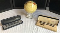Parker and Cross Pen & Pencil Set & Globe Rotating