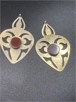 two turkamn silver earing with Adad stone