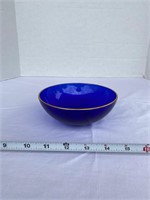 Blue Stained Glass with Gold Rim bowl