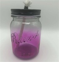 1ct Pink Tiki Torch Glass Mason Jars w/ Lids